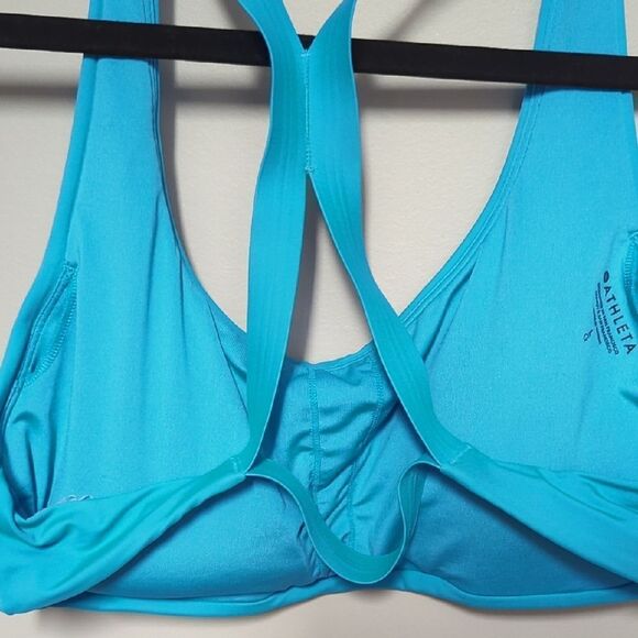 Athleta Vibrant Blue Racerback Sports Bra Swim Top - Picture 3 of 4